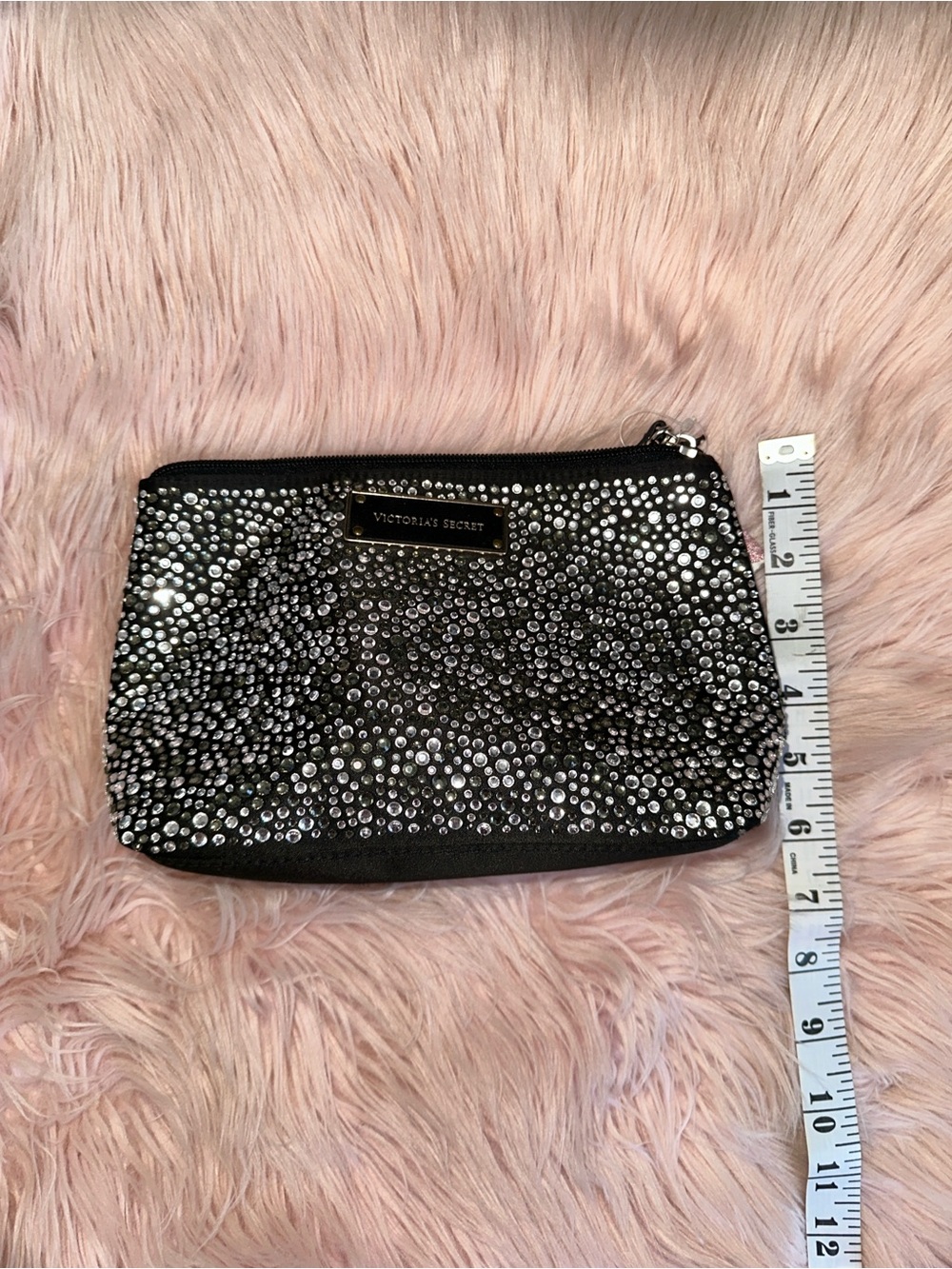 Victoria's Secret Black Crystal-Studded Makeup Pouch - Picture 9 of 14